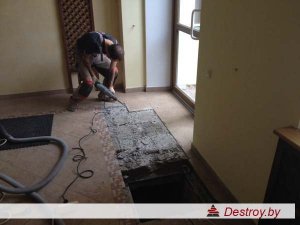 демонтаж напольного покрытия